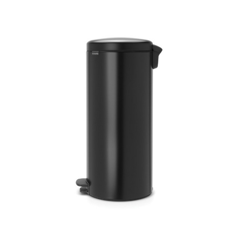 Cos de gunoi cu pedala Brabantia NewIcon 649059, 30 L, Inchidere usoara, Baza antiderapanta, Negru