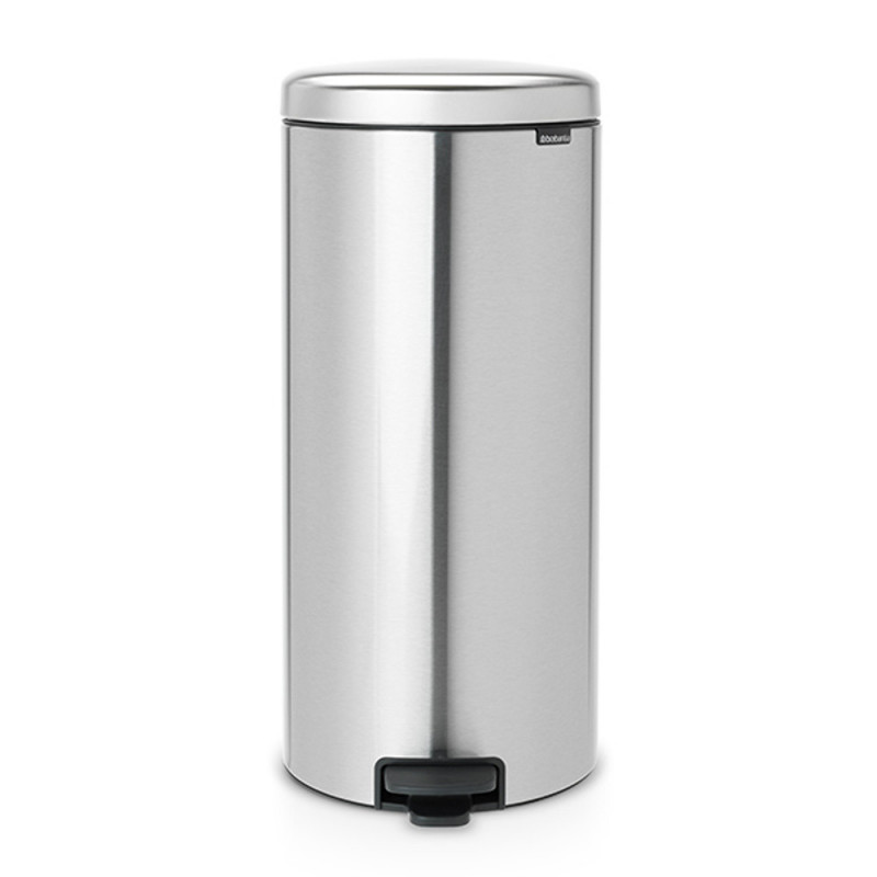 Cos de gunoi cu pedala Brabantia NewIcon 649061, 30 L, Inchidere usoara, Baza antiderapanta, Rezistent la amprente, Inox Mat