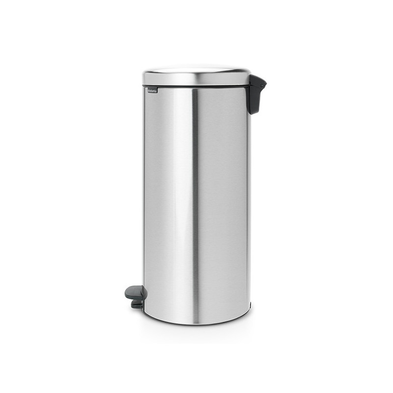 Cos de gunoi cu pedala Brabantia NewIcon 649061, 30 L, Inchidere usoara, Baza antiderapanta, Rezistent la amprente, Inox Mat