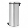 Cos de gunoi cu pedala Brabantia NewIcon 649061, 30 L, Inchidere usoara, Baza antiderapanta, Rezistent la amprente, Inox Mat