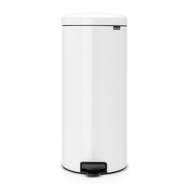 Cos de gunoi cu pedala Brabantia NewIcon 649063, 30 L, Inchidere lina, Baza antiderapanta, Cos interior metalic, Alb