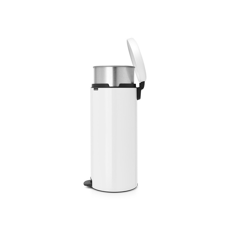 Cos de gunoi cu pedala Brabantia NewIcon 649063, 30 L, Inchidere lina, Baza antiderapanta, Cos interior metalic, Alb