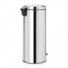 Cos de gunoi cu pedala Brabantia NewIcon 649064, 30 L, Inchidere lina, Bazа antiderapanta, Cos interior metalic, Inox