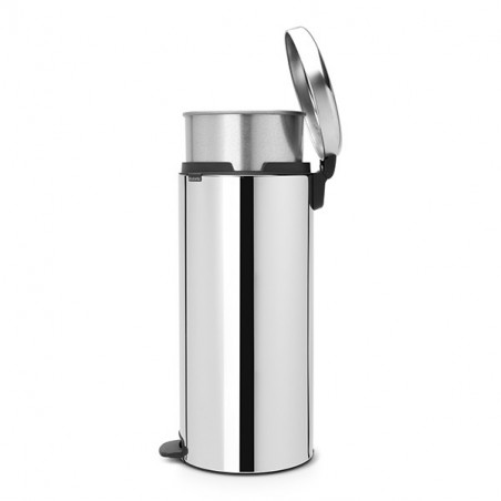 Cos de gunoi cu pedala Brabantia NewIcon 649064, 30 L, Inchidere lina, Bazа antiderapanta, Cos interior metalic, Inox