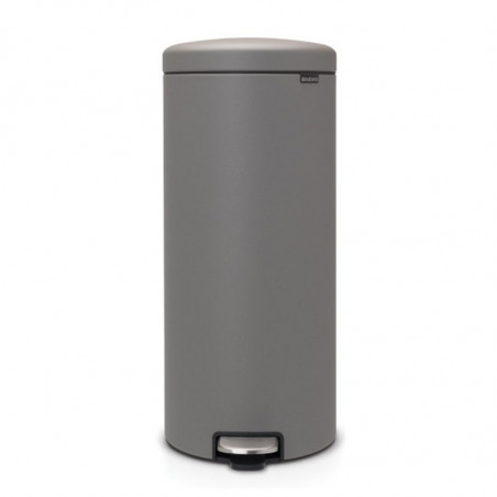 Cos de gunoi cu pedala Brabantia NewIcon 1001092, 30 L, Inchidere usoara, Baza antiderapanta, Gri satinat