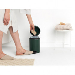 Cos de gunoi cu pedala Brabantia NewIcon 1003196, 3 L, Inchidere lina, Baza antiderapanta, Verde inchis