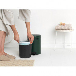 Cos de gunoi cu pedala Brabantia NewIcon 1003199, 5 L, Inchidere lina, Baza antiderapanta, Verde inchis