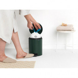 Cos de gunoi cu pedala Brabantia NewIcon 1003199, 5 L, Inchidere lina, Baza antiderapanta, Verde inchis