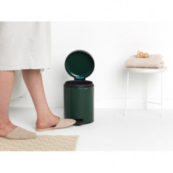 Cos de gunoi cu pedala Brabantia NewIcon 1003199, 5 L, Inchidere lina, Baza antiderapanta, Verde inchis