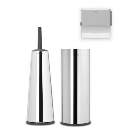 Set accesorii pentru toaleta Brabantia ReNew 1003478, 3 piese, Rezistent la coroziune, Inox