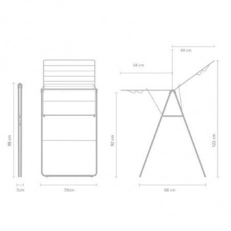 Uscator de rufe Brabantia Hangon 1004163, 15 m, 4 umerase, Reglabil, Blocare copii, Inox