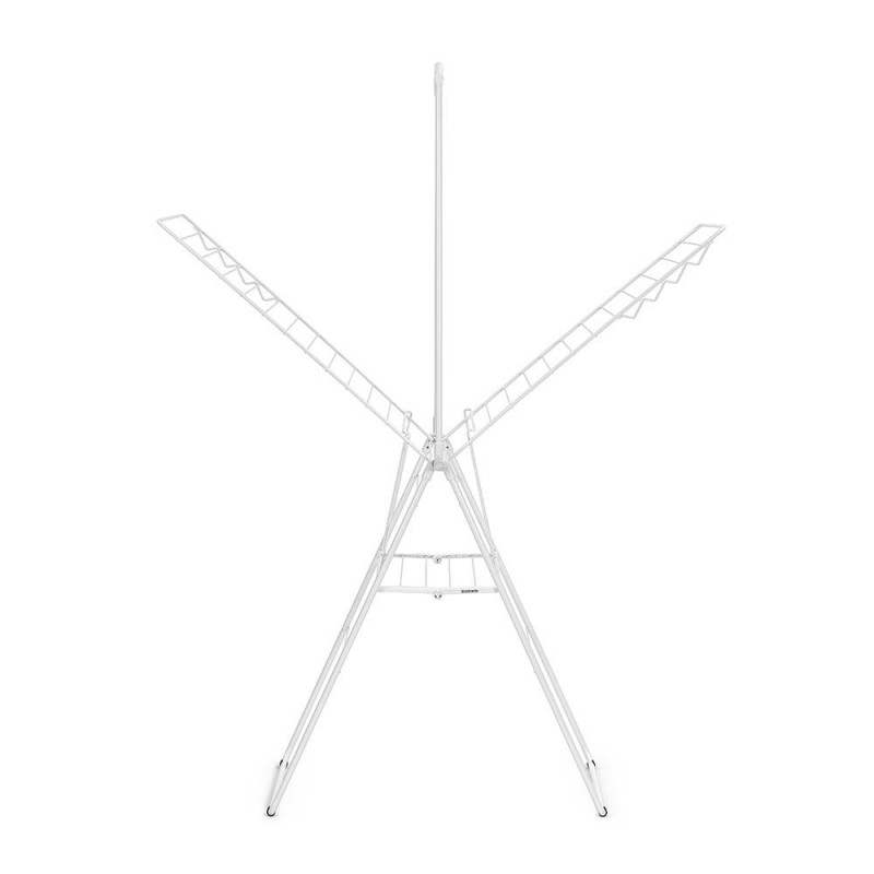 Uscator de rufe Brabantia Hangon 1004170, 25 m, 8 umerase, Blocare pentru copii, Tija suplimentara, Alb