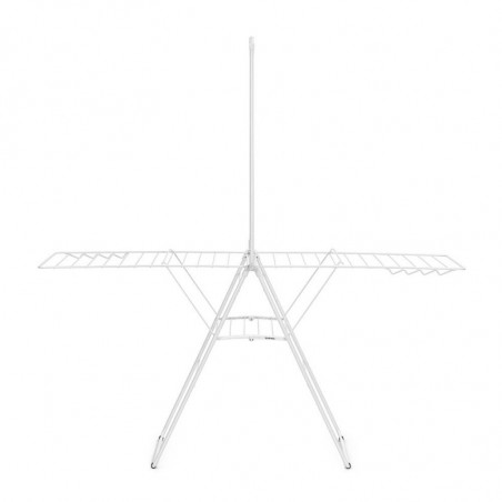 Uscator de rufe Brabantia Hangon 1004170, 25 m, 8 umerase, Blocare pentru copii, Tija suplimentara, Alb