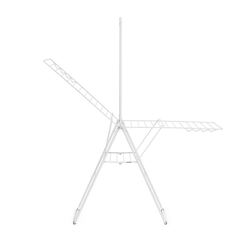 Uscator de rufe Brabantia Hangon 1004170, 25 m, 8 umerase, Blocare pentru copii, Tija suplimentara, Alb