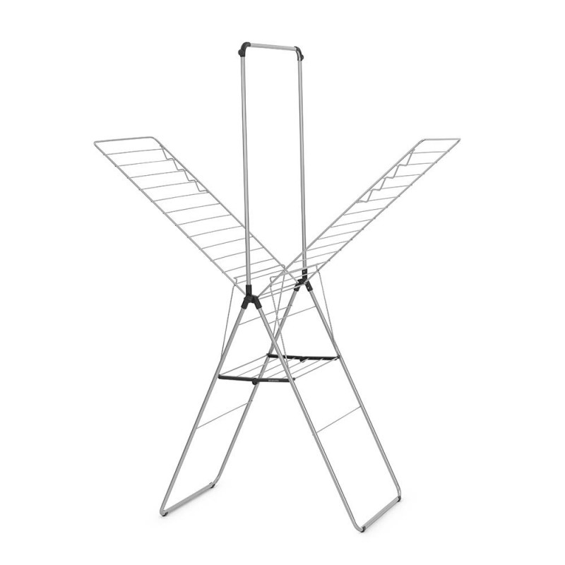 Uscator de rufe Brabantia Hangon 1004172, 25 m, 8 umerase, Blocare copii, Tija suplimentara, Inox