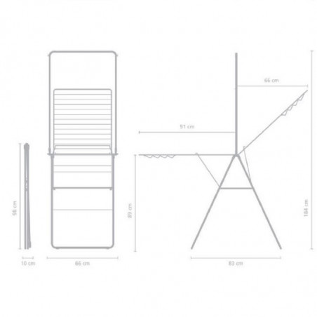 Uscator de rufe Brabantia Hangon 1004172, 25 m, 8 umerase, Blocare copii, Tija suplimentara, Inox