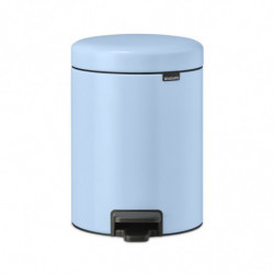 Cos de gunoi cu pedala Brabantia NewIcon 1005528, 5 l, Inchidere lina, Baza antiderapanta, Albastru deschis