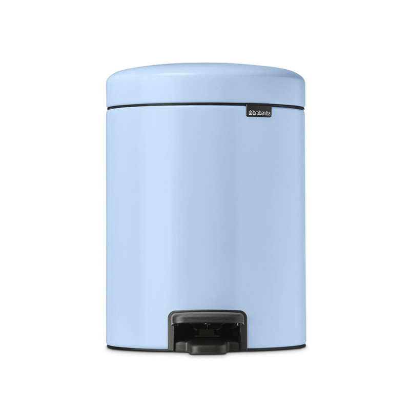 Cos de gunoi cu pedala Brabantia NewIcon 1005528, 5 l, Inchidere lina, Baza antiderapanta, Albastru deschis