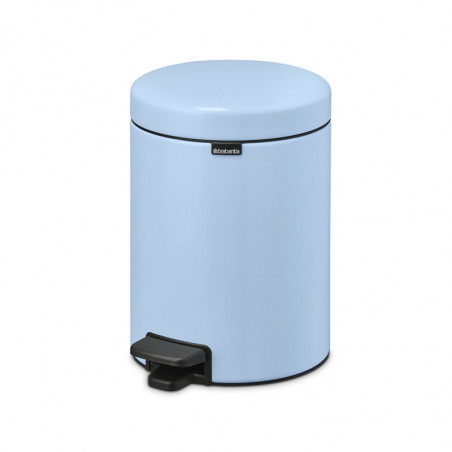 Cos de gunoi cu pedala Brabantia NewIcon 1005528, 5 l, Inchidere lina, Baza antiderapanta, Albastru deschis