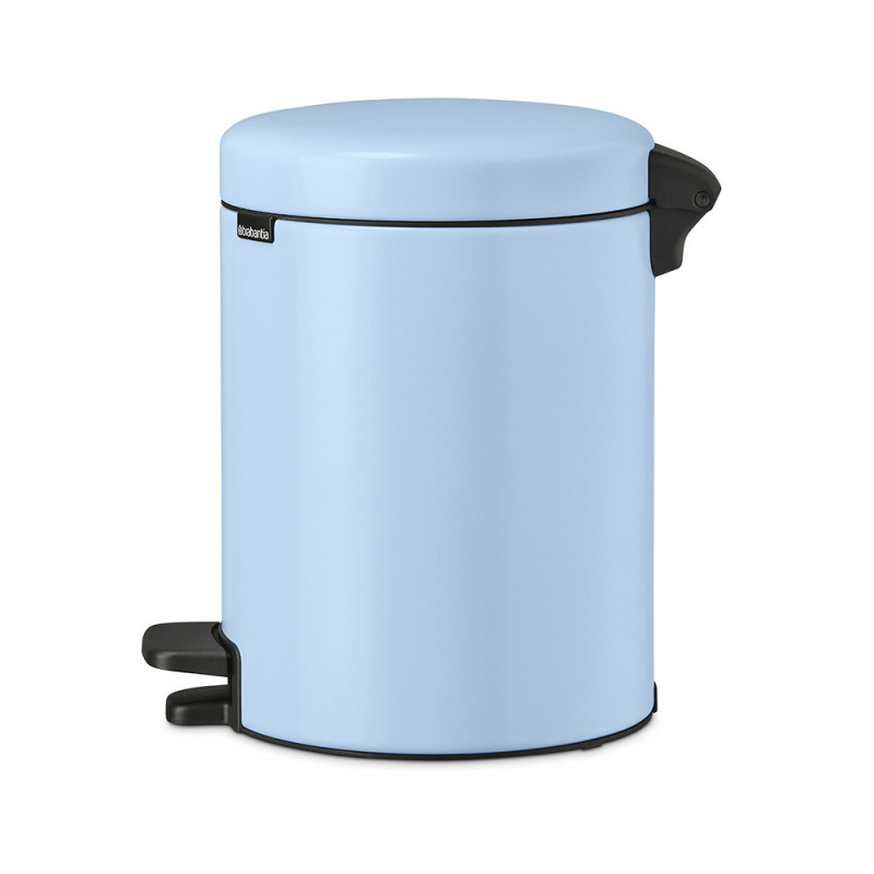 Cos de gunoi cu pedala Brabantia NewIcon 1005528, 5 l, Inchidere lina, Baza antiderapanta, Albastru deschis