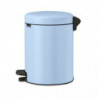 Cos de gunoi cu pedala Brabantia NewIcon 1005528, 5 l, Inchidere lina, Baza antiderapanta, Albastru deschis