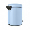 Cos de gunoi cu pedala Brabantia NewIcon 1005528, 5 l, Inchidere lina, Baza antiderapanta, Albastru deschis