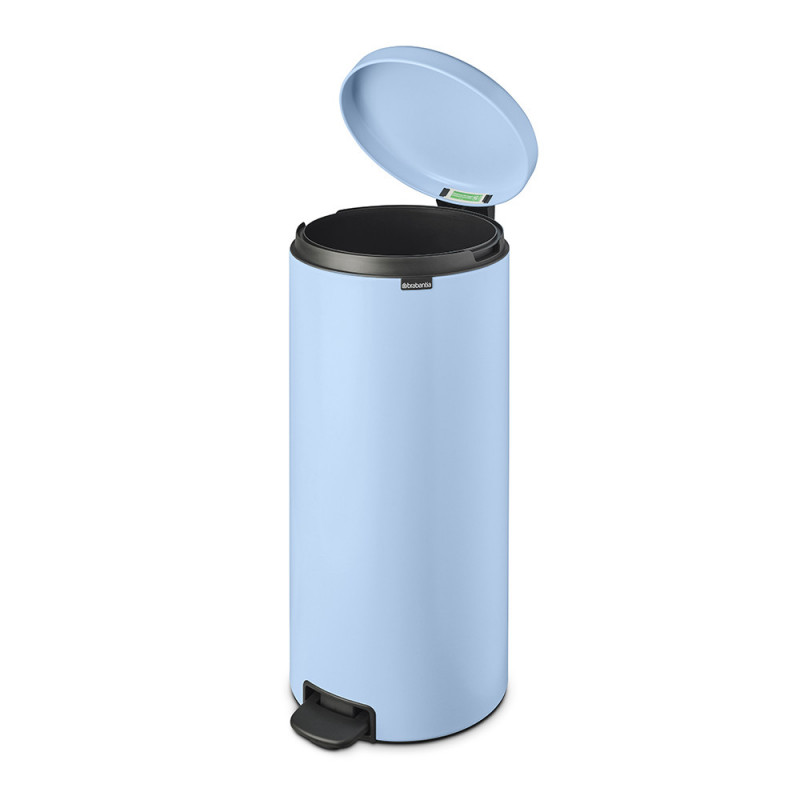 Cos de gunoi cu pedala Brabantia NewIcon 1005540, 30 L, Inchidere lina, Baza antiderapanta, Albastru deschis