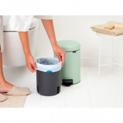 Cos de gunoi cu pedala Brabantia NewIcon 1008839, 5 L, Inchidere lina, Baza antiderapanta, Verde deschis