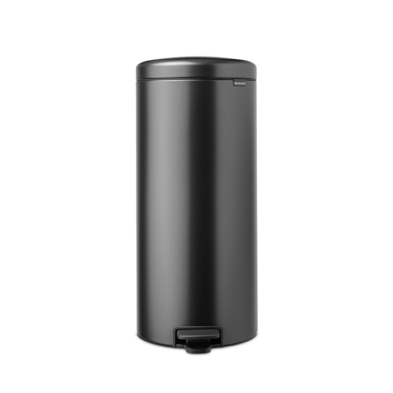 Cos de gunoi cu pedala Brabantia NewIcon 1008850, 30 L, Inchidere lina, Baza antiderapanta, Gri inchis