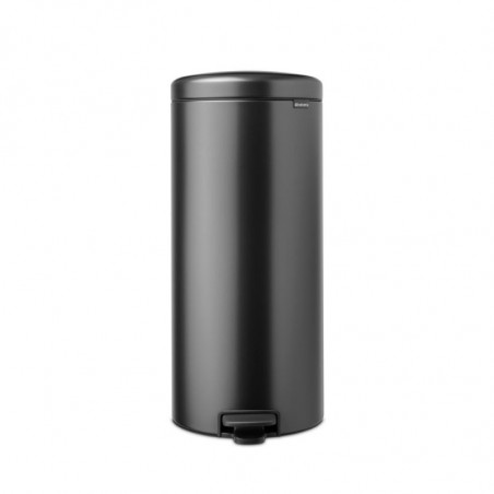 Cos de gunoi cu pedala Brabantia NewIcon 1008850, 30 L, Inchidere lina, Baza antiderapanta, Gri inchis