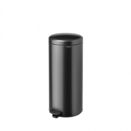 Cos de gunoi cu pedala Brabantia NewIcon 1008850, 30 L, Inchidere lina, Baza antiderapanta, Gri inchis