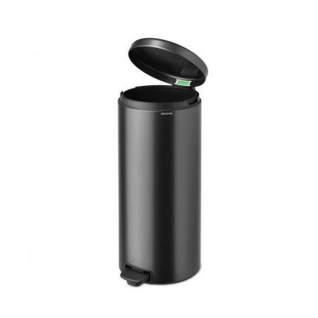 Cos de gunoi cu pedala Brabantia NewIcon 1008850, 30 L, Inchidere lina, Baza antiderapanta, Gri inchis