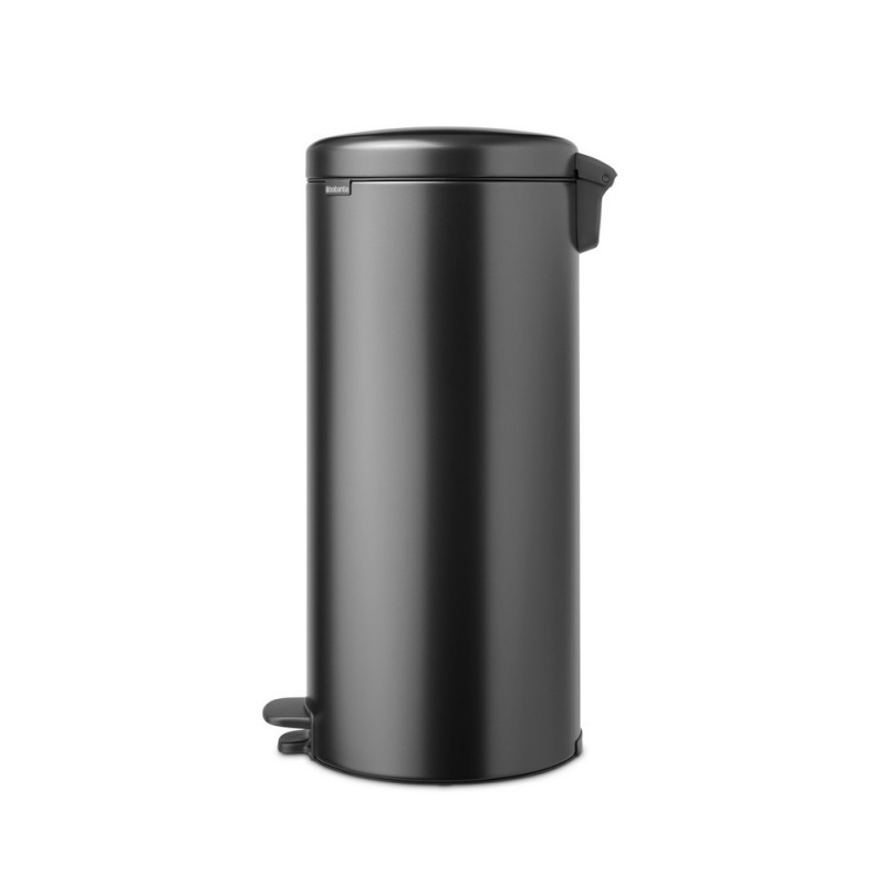 Cos de gunoi cu pedala Brabantia NewIcon 1008850, 30 L, Inchidere lina, Baza antiderapanta, Gri inchis