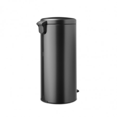 Cos de gunoi cu pedala Brabantia NewIcon 1008850, 30 L, Inchidere lina, Baza antiderapanta, Gri inchis