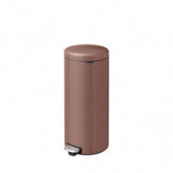 Cos de gunoi cu pedala Brabantia NewIcon 1008853, 30 L, Inchidere lina, Baza antiderapanta, Maro satinat