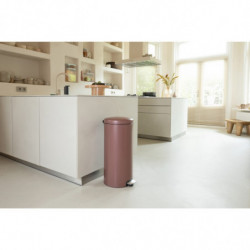 Cos de gunoi cu pedala Brabantia NewIcon 1008853, 30 L, Inchidere lina, Baza antiderapanta, Maro satinat