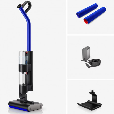 Aspirator vertical Dyson WR01 WashG1 Bk/Bu, 95W, 1l, Autonomie pana la 35 min, 3 trepte, Afisaj LCD, Curatare umeda, Auto-curatare, Negru / Albastru