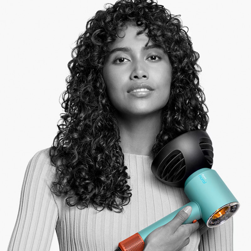 Uscator pentru par Dyson Supersonic Nural HD16 CePa/Tz, 1600W, 3 viteze, 4 temperaturi, Ioni negativi, 5 accesorii, Protectie pentru scalp, Turcoaz/portocaliu