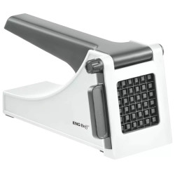 Taietor manual pentru cartofi prajiti Kinghoff KH 1872, 36 lame, Maner ergonomic, Rezistent la coroziune, Alb/Gri