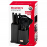 Set cutite si ustensile de bucatarie Klausberg KB 7835, 12 piese, Otel inoxidabil, Negru