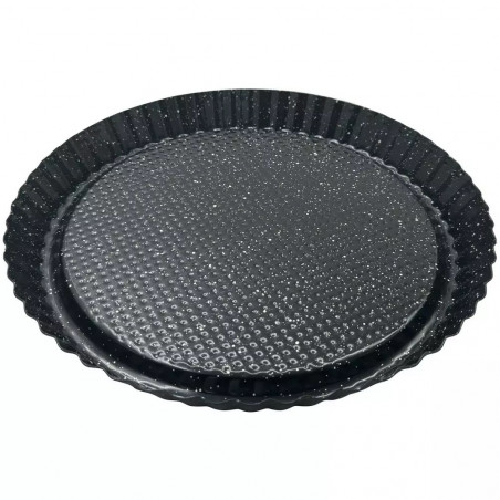 Tava pentru tarte/prajituri Klausberg KB 7836, 28 cm, Otel, Acoperire antiaderenta, Negru