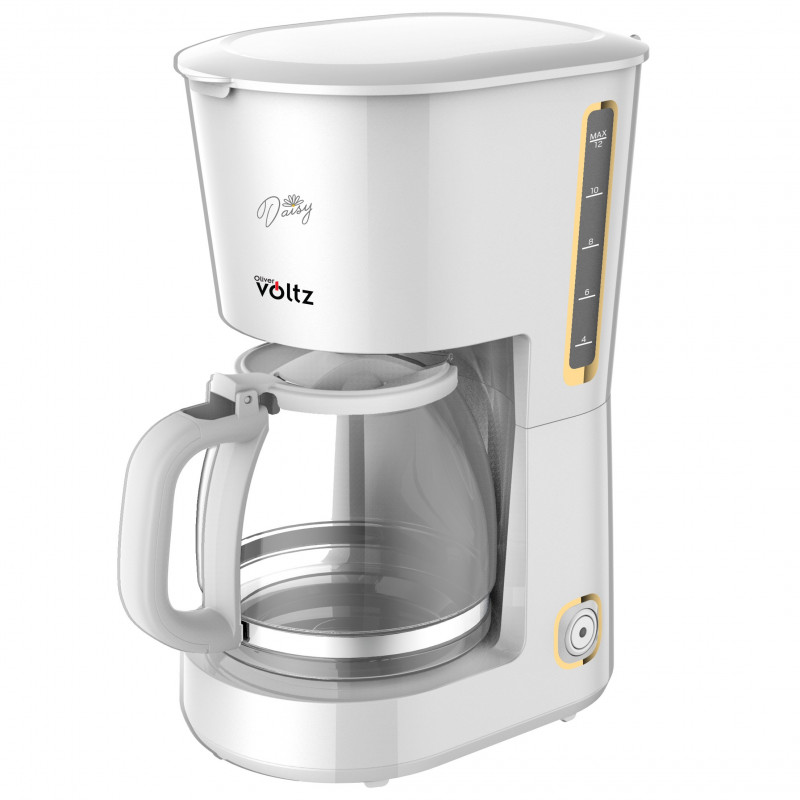 Cafetiera Oliver Voltz Daisy OV51170W, 700W, 1.25 L, Indicator luminos, Sistem anti-picurare, Alb