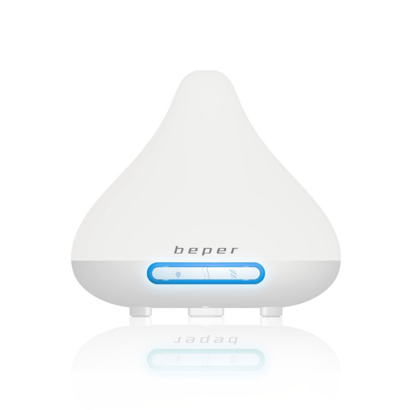 Difuzor de aroma Beper 70.402, 15.6 W, 140 ml, 2 trepte, Lumina LED, 7 culori, Alb