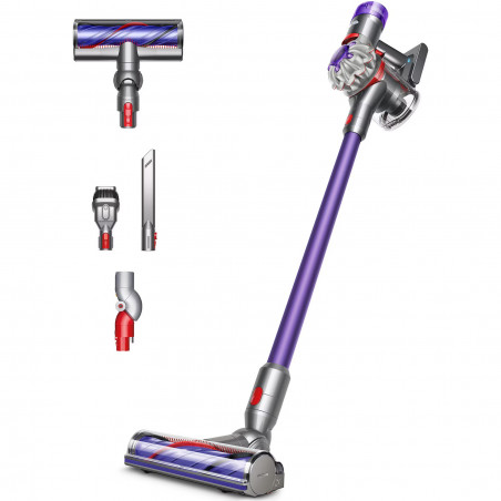 Aspirator vertical Dyson V8 Origin 400394-01, 150AW, 540ml, 110000 rpm/min, Autonomie pana la 40 min, HEPA, Violet/Argintiu