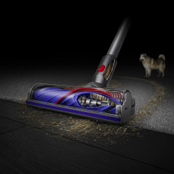 Aspirator vertical Dyson V8 Origin 400394-01, 150AW, 540ml, 110000 rpm/min, Autonomie pana la 40 min, HEPA, Violet/Argintiu