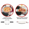 Cuptor electric pentru pizza Beper P101CUD301, 1200W, 31 cm, 5 trepte, Pana la 400°C, Timer, Rosu