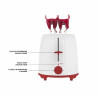 Prajitor de paine Beper P101TOS100, 2 felii, 7 trepte, 2 suporturi felii, Tava firimituri detasabila, Alb/Rosu
