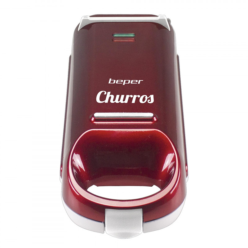 Aparat pentru churros Beper BT.600Y, 700W, Pentru 4 churros, Acoperire antiaderenta, Rosu