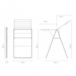 Uscаtor de rufe Brabantia Hangon 1004162, 15 m, 4 umerase, Reglabil, Blocare copii, Negru