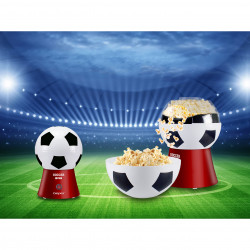 Aparat de facut popcorn Beper P101CUD051, 1200W, 270 ml, Design fotbal, Rosu/Alb